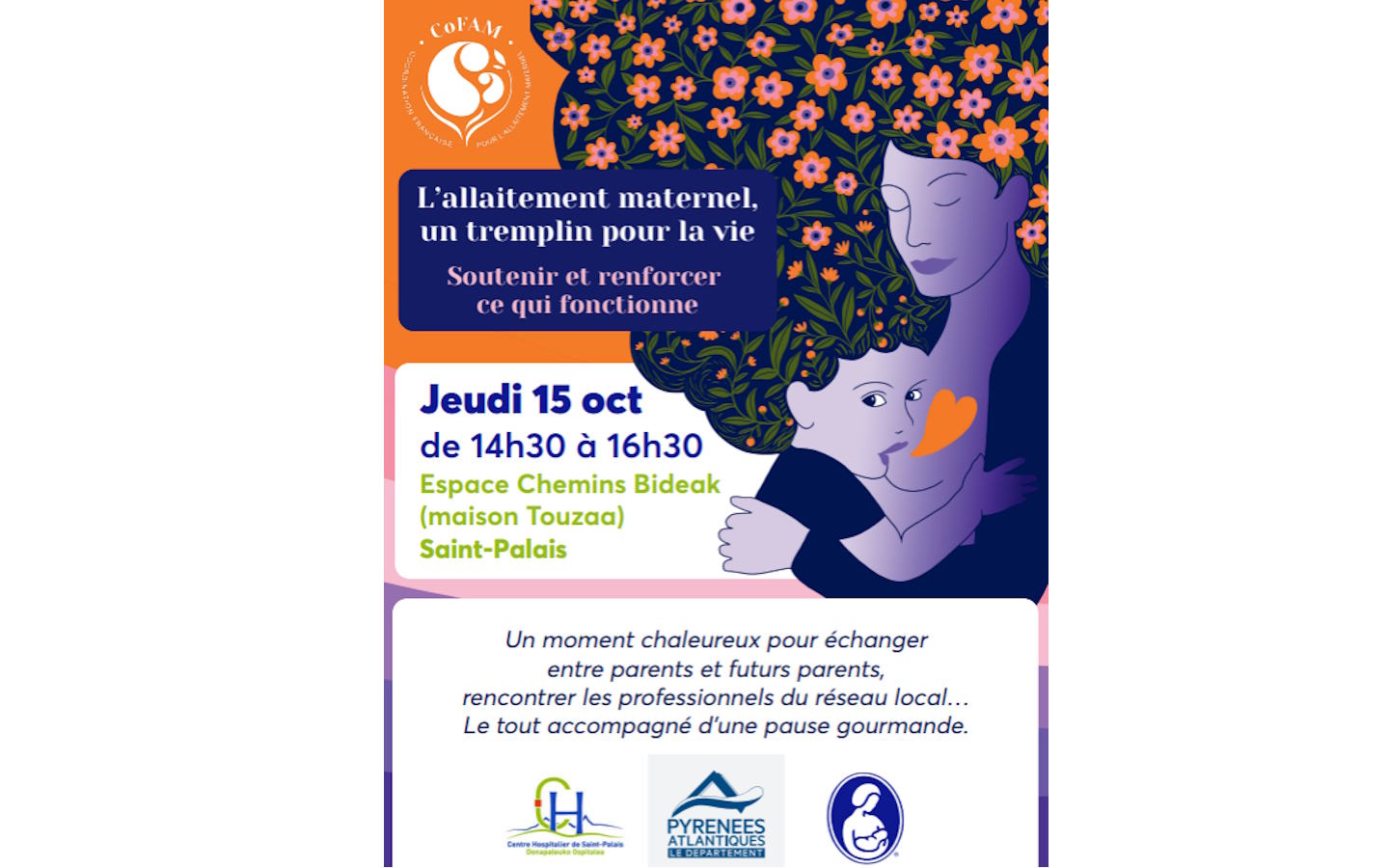 Semaine Mondiale de l'Allaitement Maternel 2026 : moment d'échange entre parents et futurs parents