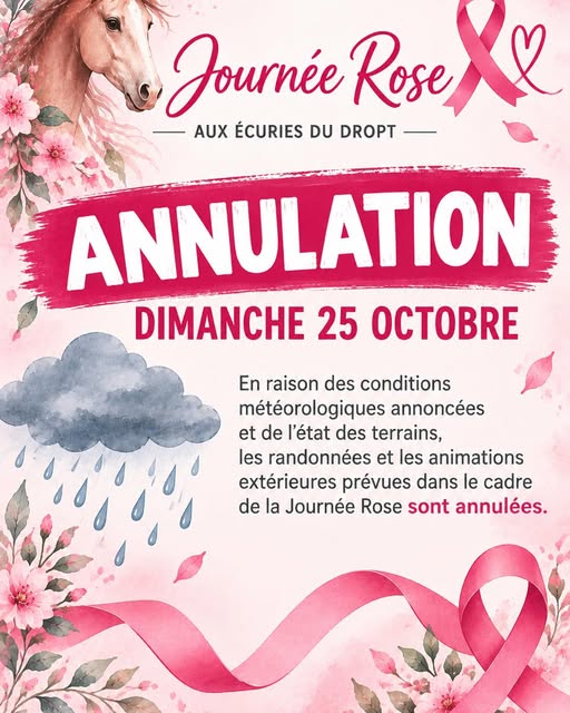 ANNULATION Octobre Rose aux Écuries du Dropt ANNULATION