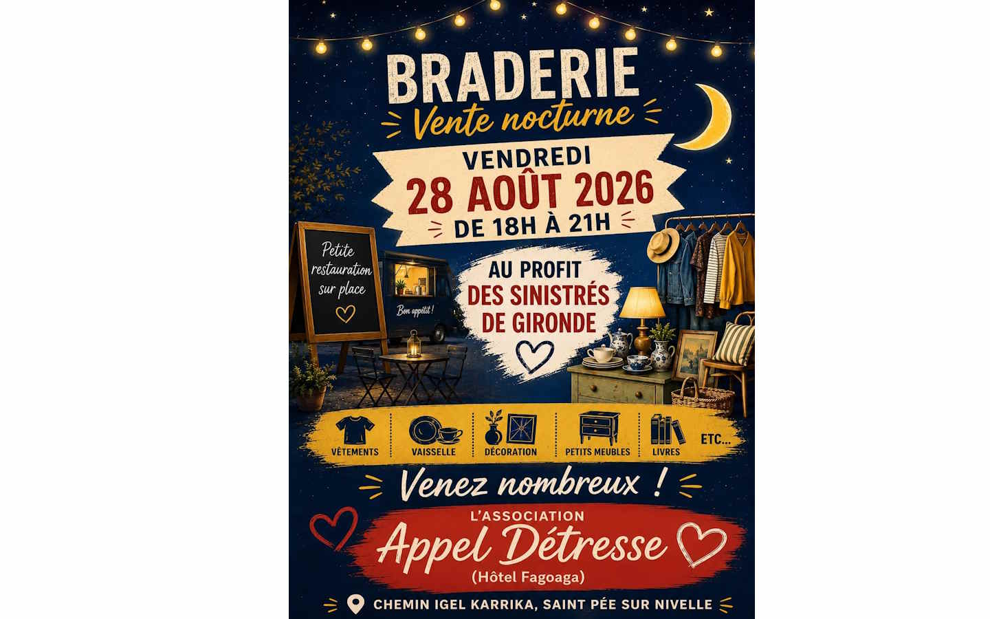 Appel détresse - Braderie vente nocturne