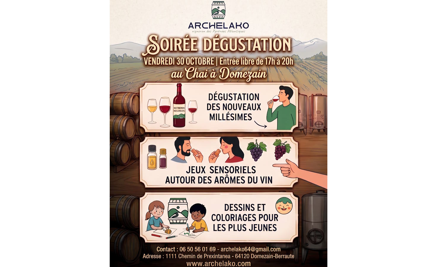 Soirée dégustation au Chai