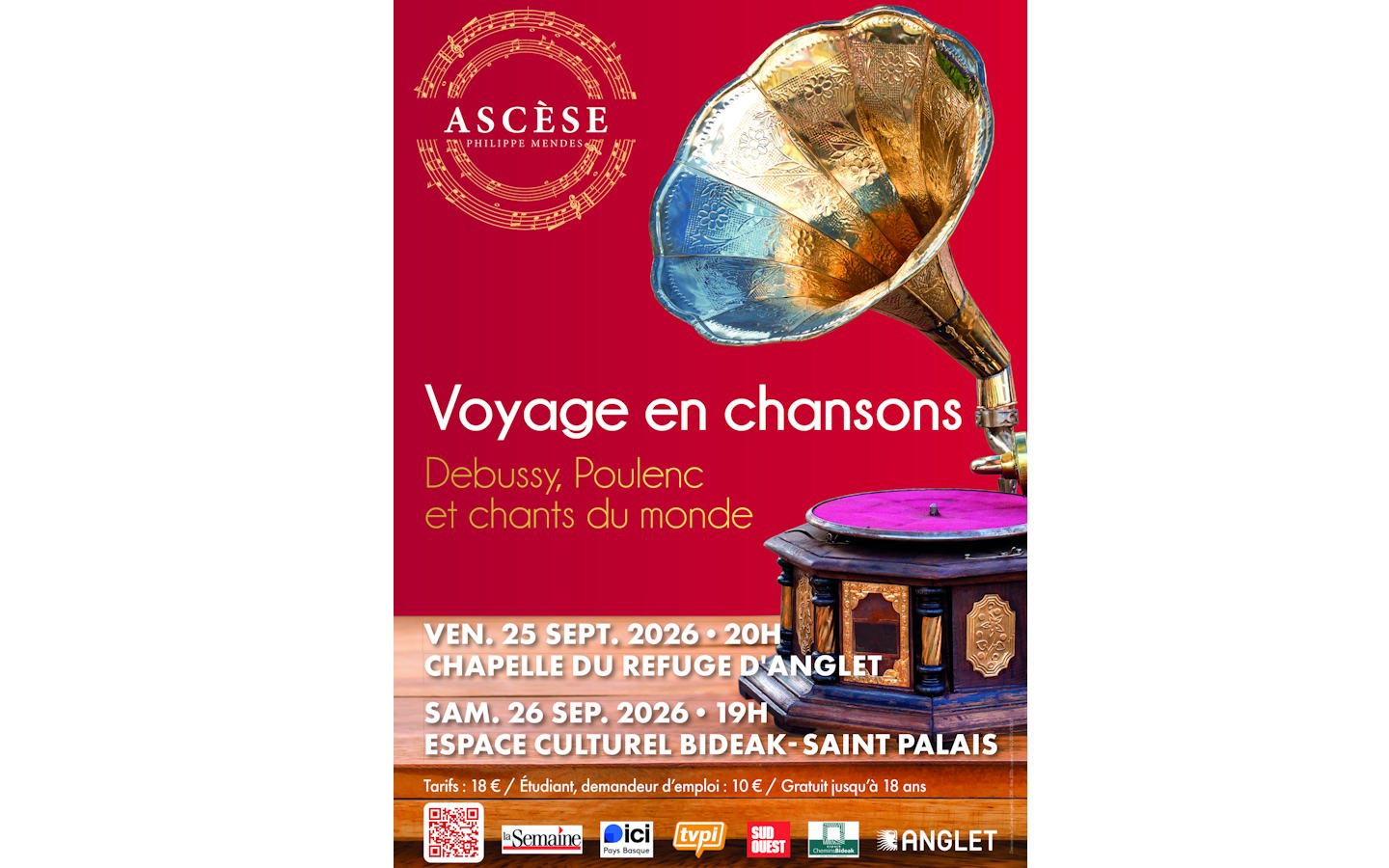 Concert du Choeur Ascèse : "Voyage en chansons"