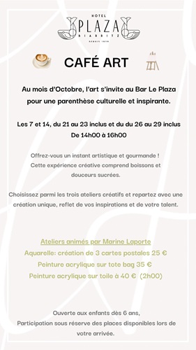 Ateliers artistiques au Bar le Plaza