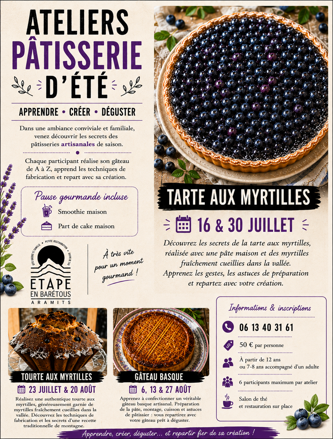 Ateliers pâtisserie d'été