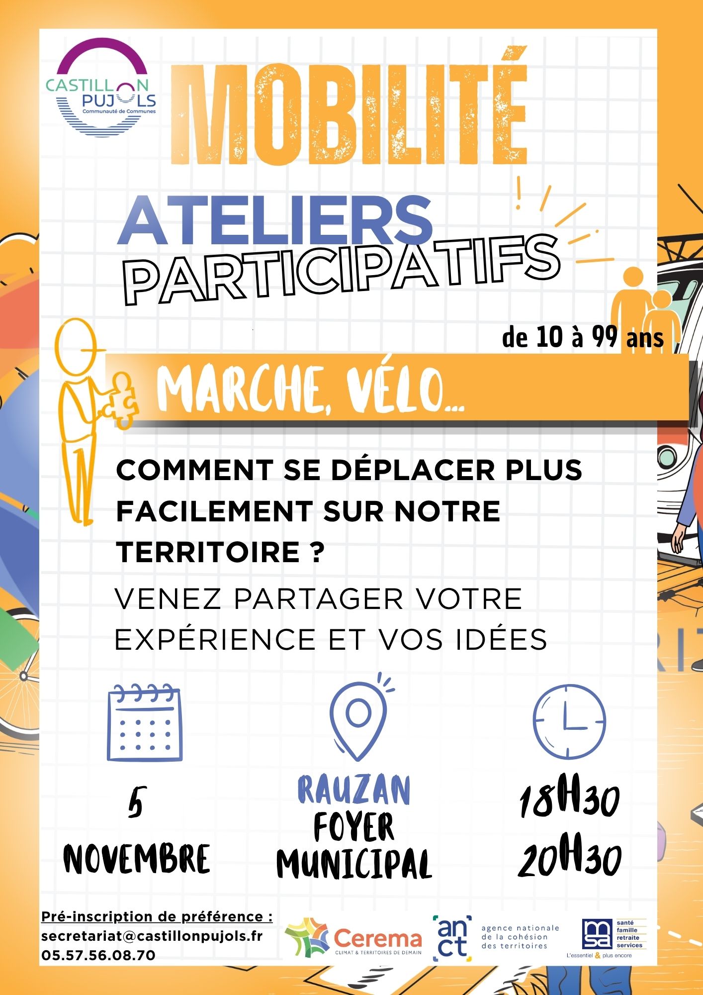 Mobilités Actives - Ateliers de consultation citoyenne à Castillon-Pujols