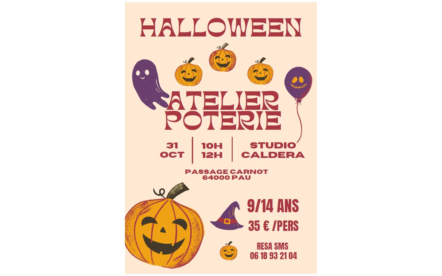 Atelier poterie Halloween