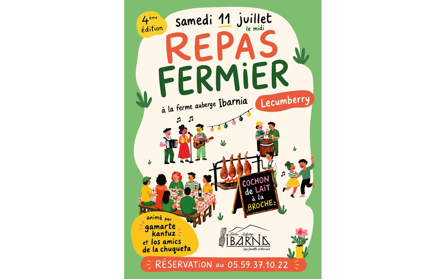 Repas fermier à la ferme auberge Ibarnia : 4èm ...