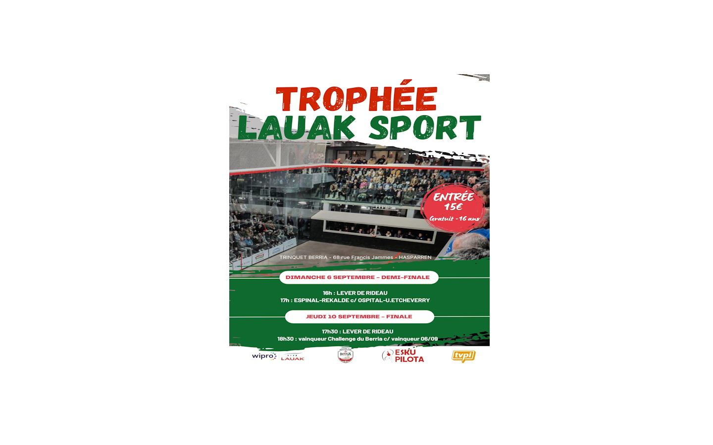Trophée Lauak sport - Partie de pelote à main nue