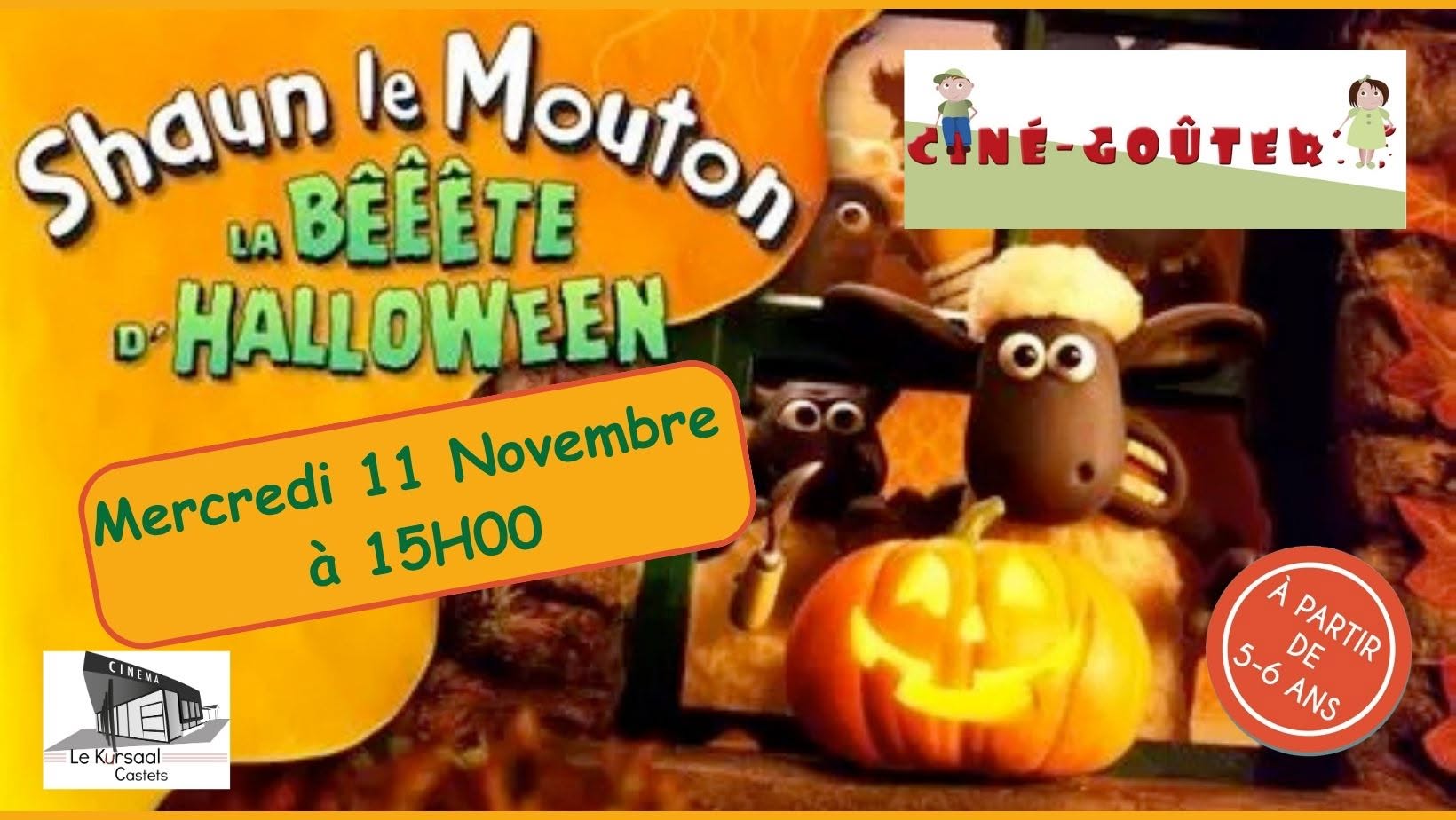 Ciné-Goûter "Shaun le mouton, la bête d'Halloween"