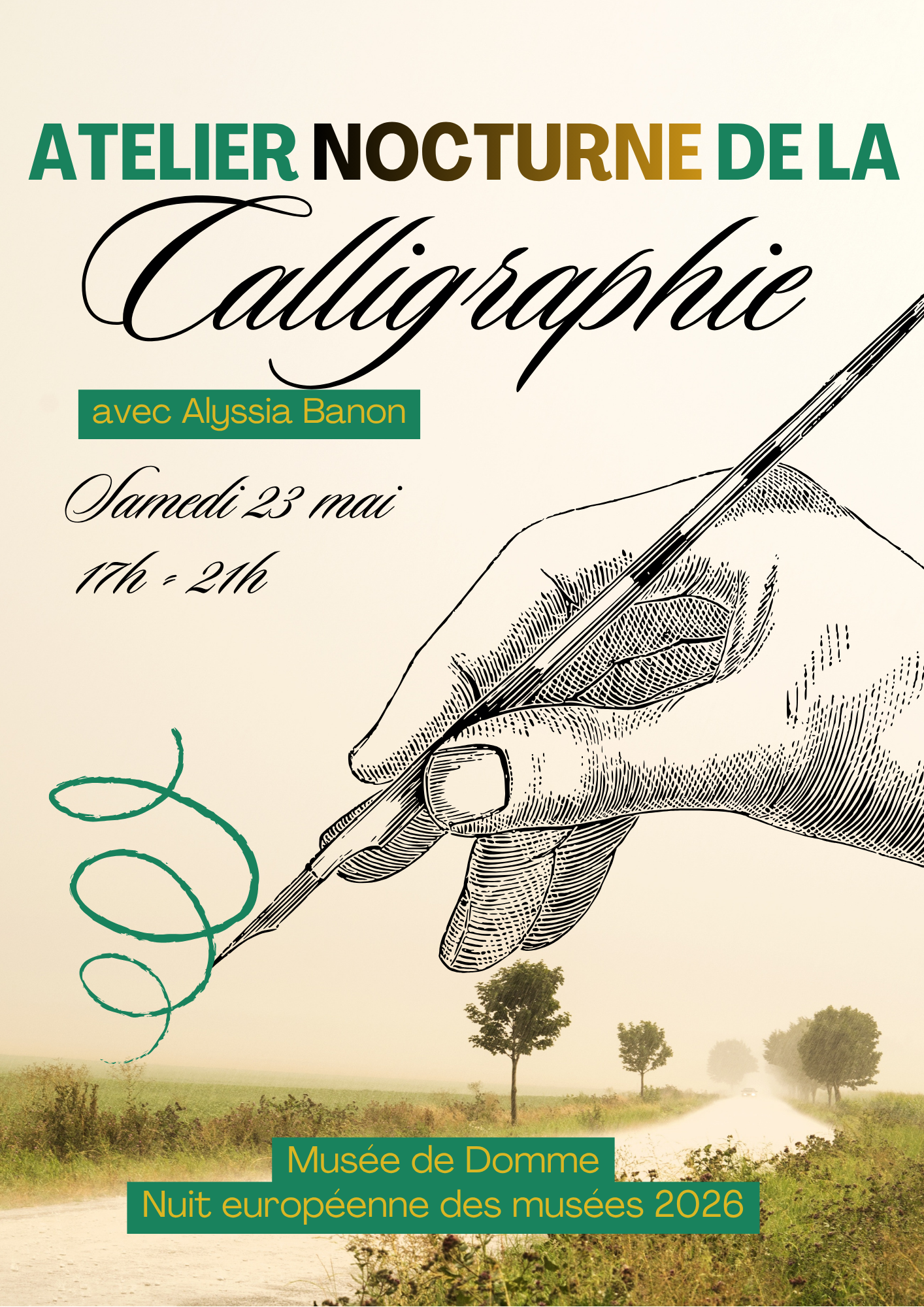 Musée de Domme : nuit des musées, Calligraphie.