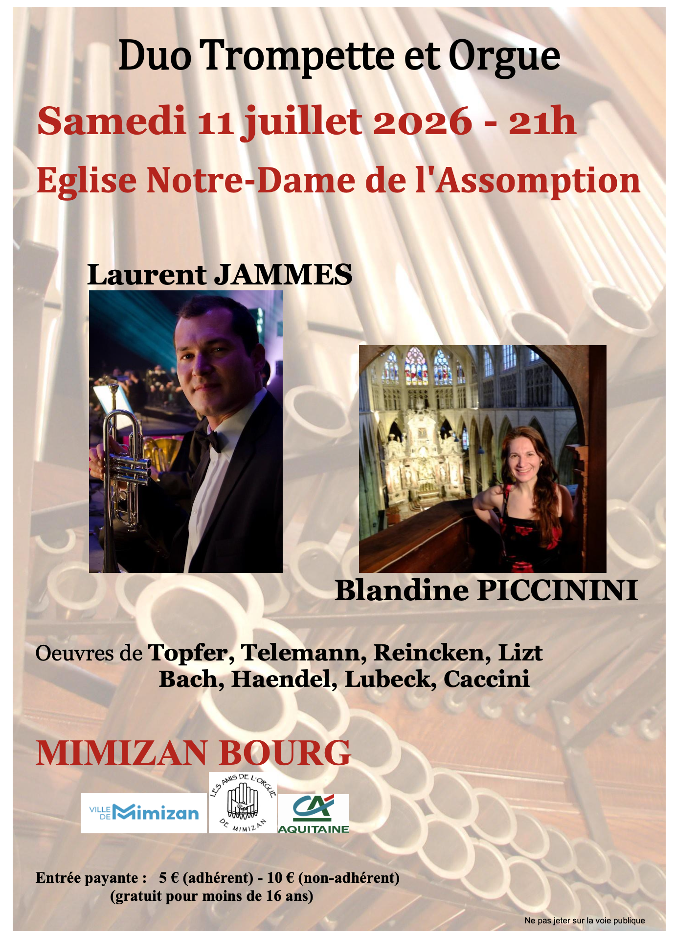 Concert Trompette et Orgue - Eglise Mimizan-Bourg