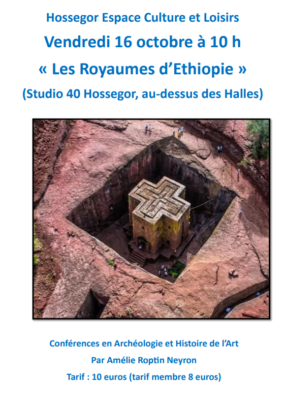 Conférence en Archéologie et Histoire de l'Art : "Les Royaumes d’Ethiopie "