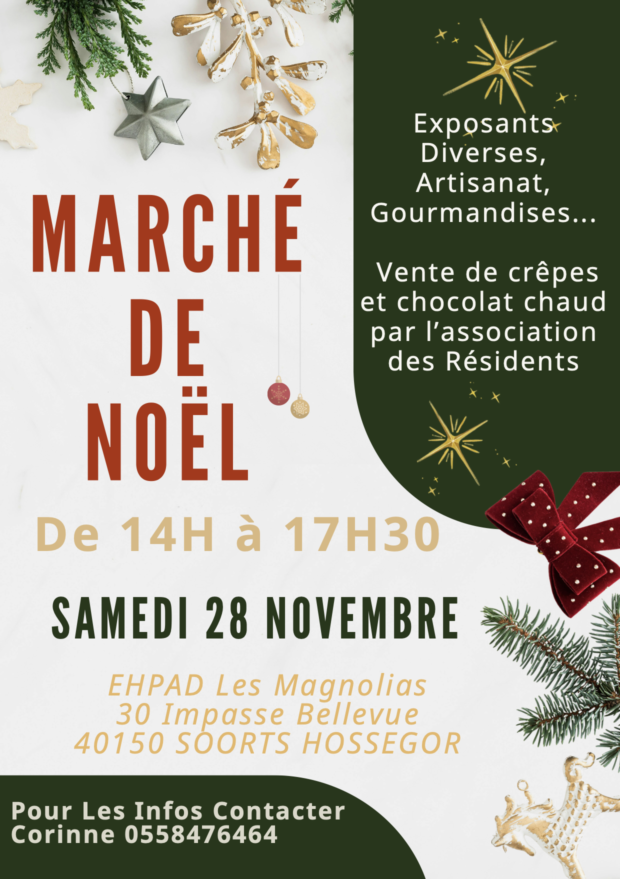 Marché de Noël par l'EHPAD de Soorts-Hossegor