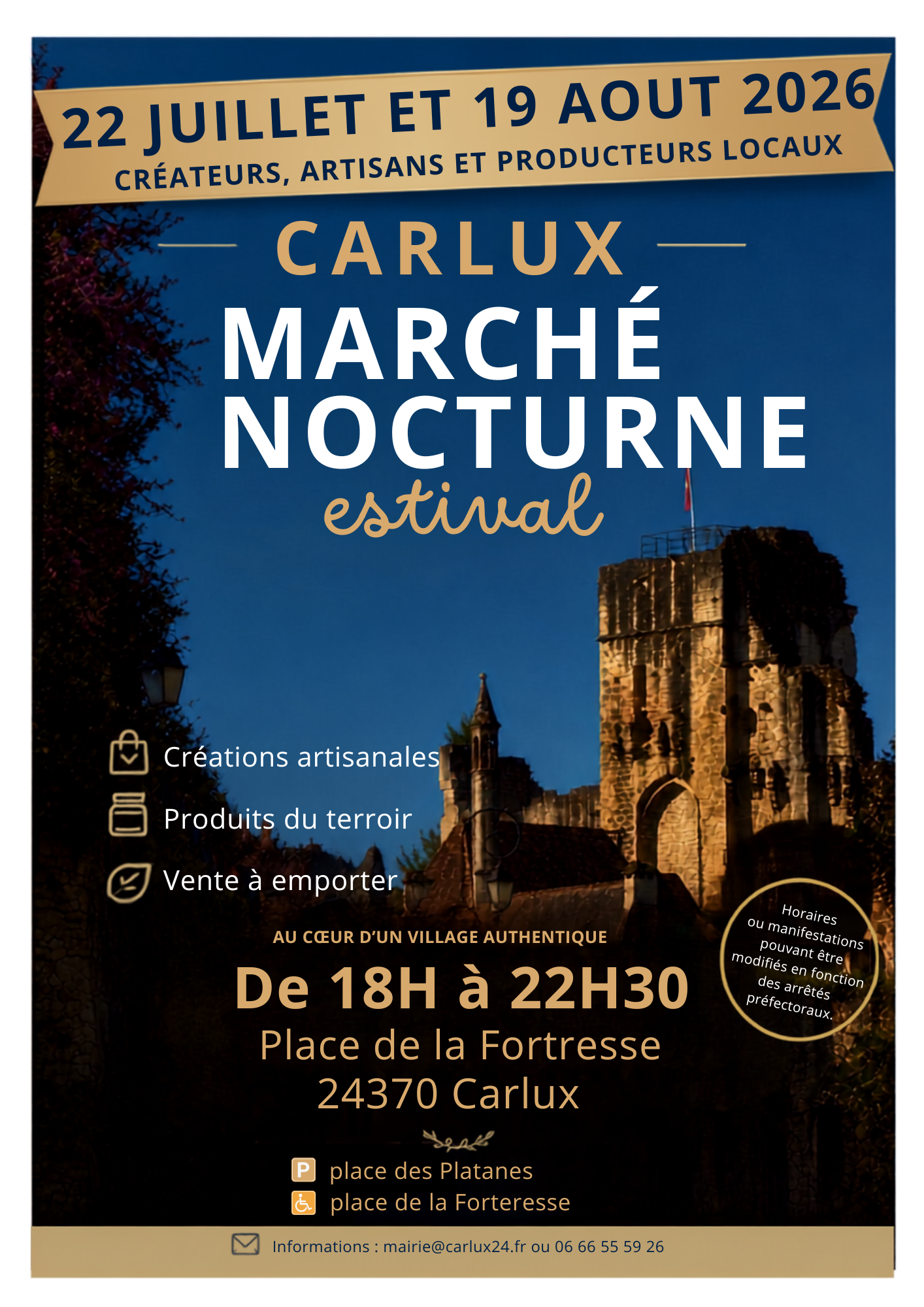 Marché nocturne estival de Carlux