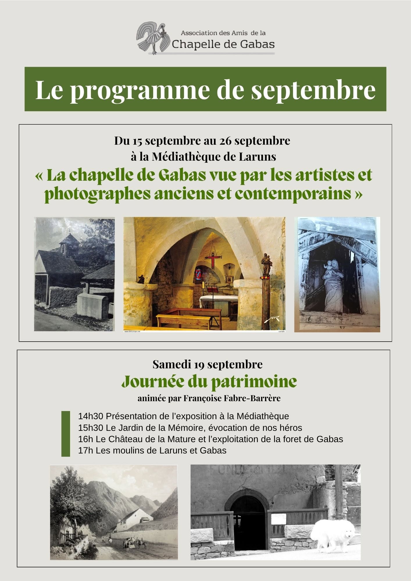 Exposition : La Chapelle de Gabas vue par les artistes peintres et photographes anciens et contemporains