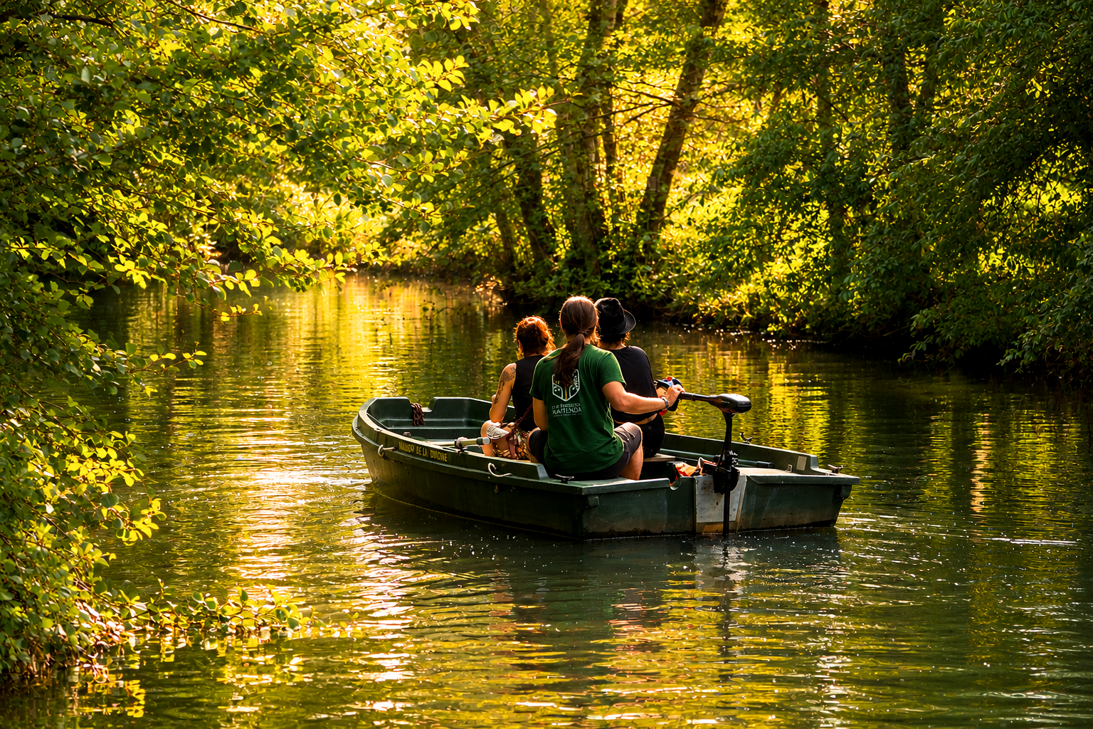Balade en barque au crépuscule