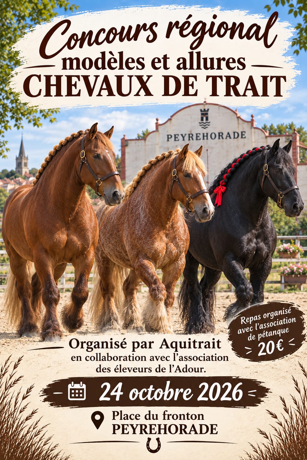 Concours régional modèles et allures chevaux de trait