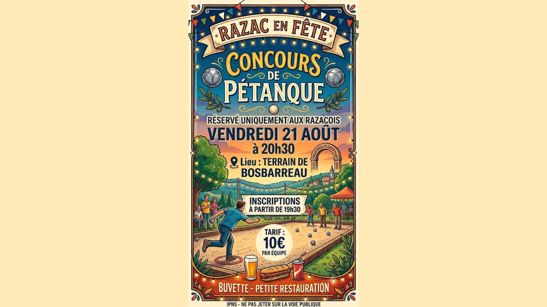 Razac en fête : concours de pétanque