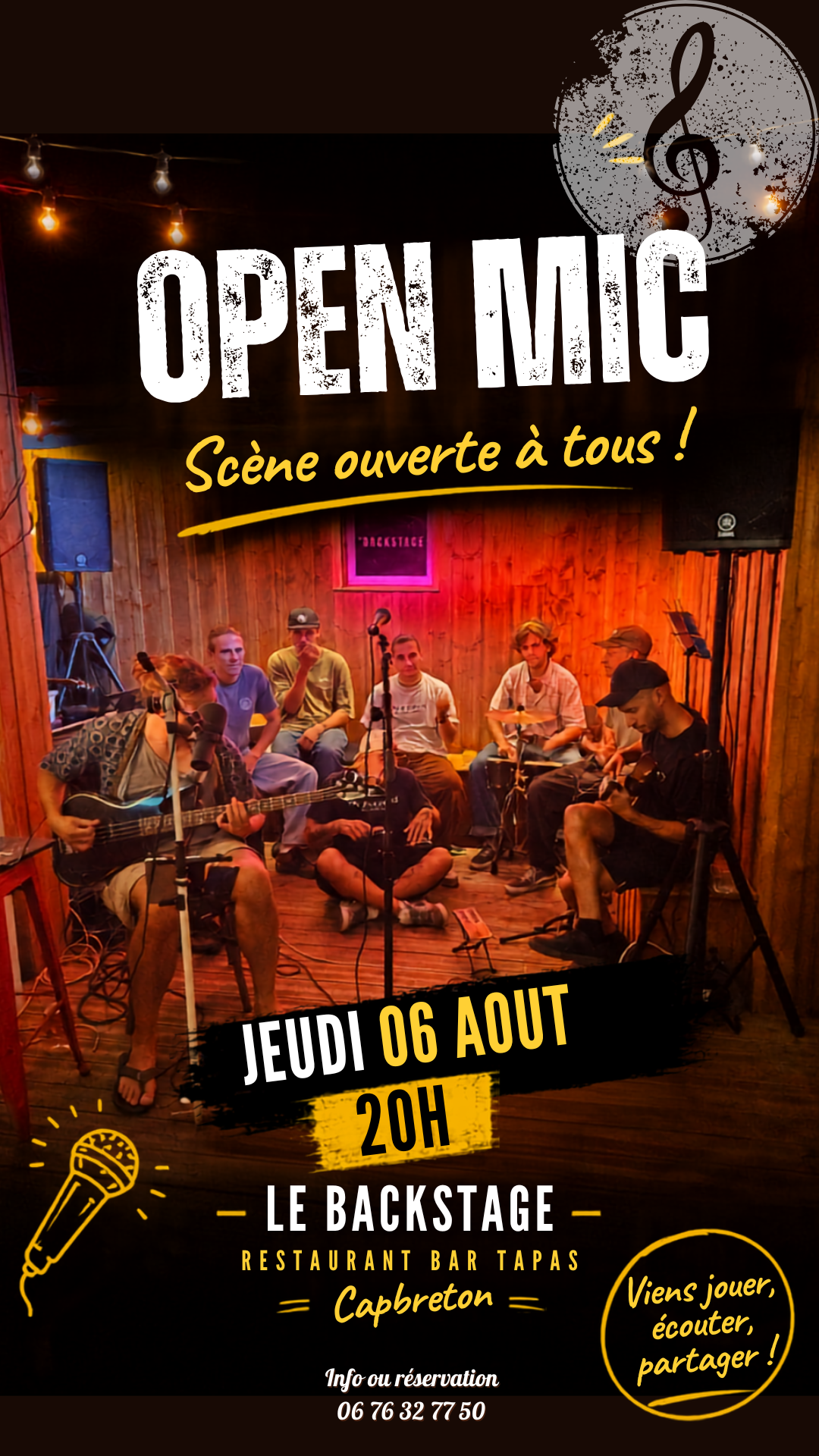OPEN MIC musical au BACKSTAGE