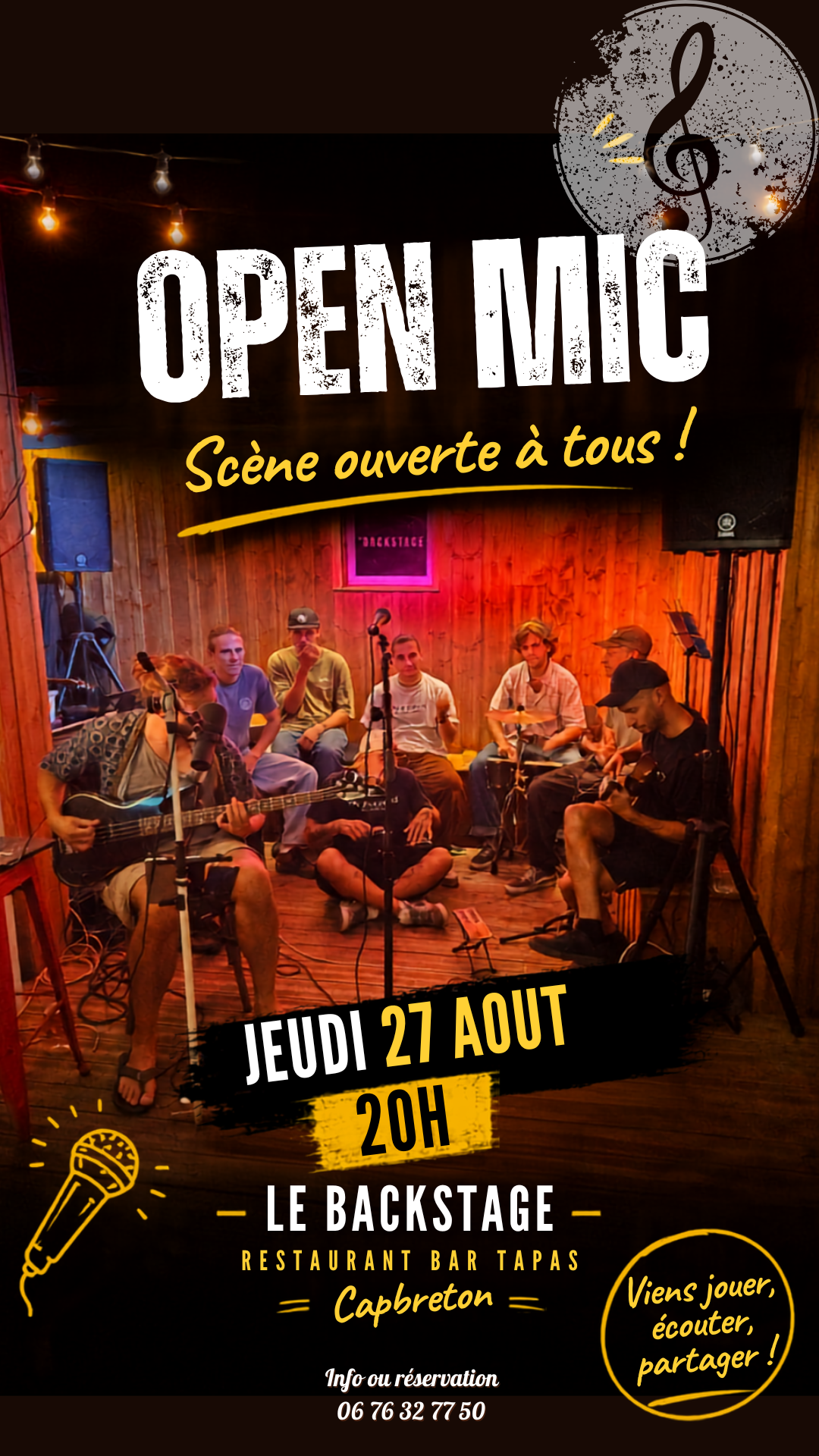 OPEN MIC musical au BACKSTAGE