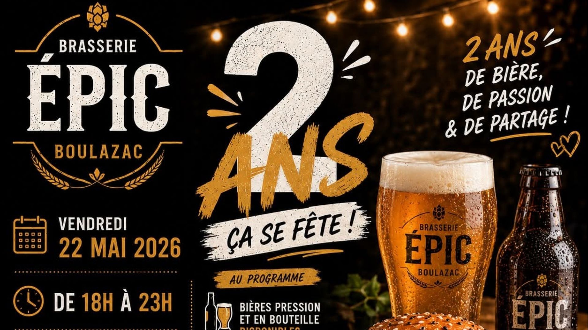 La brasserie EPIC fête ses 2 ans !