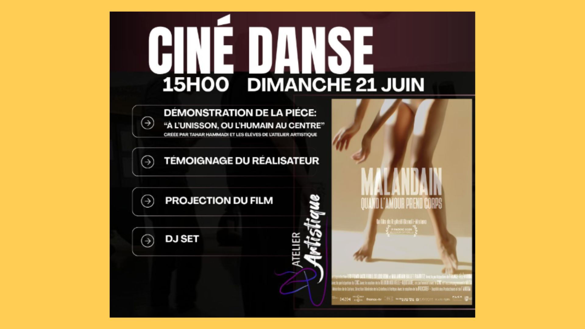 Ciné Danse avec l'Atelier Artistique