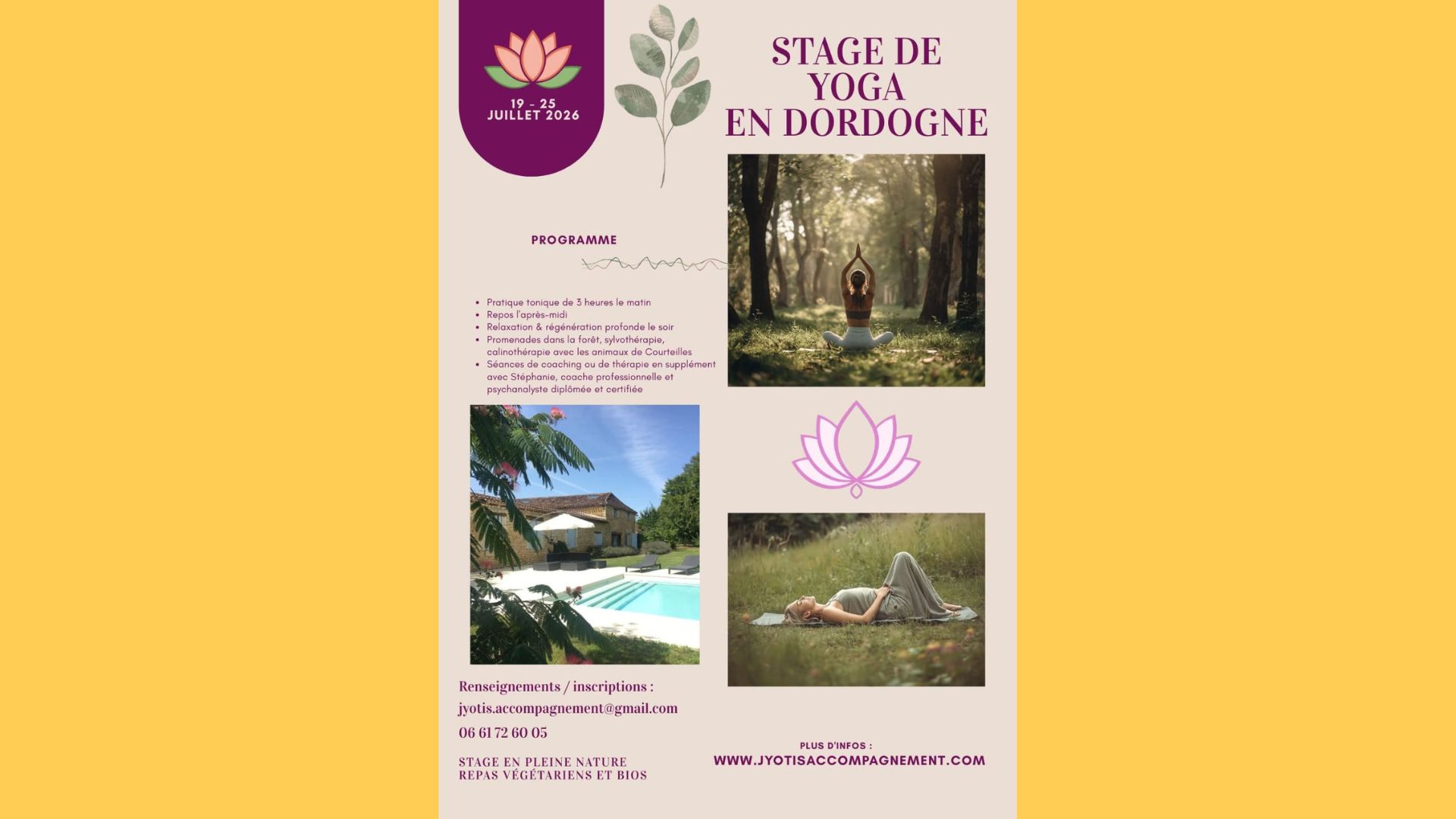 Stage de yoga - Jyotis Accompagnement