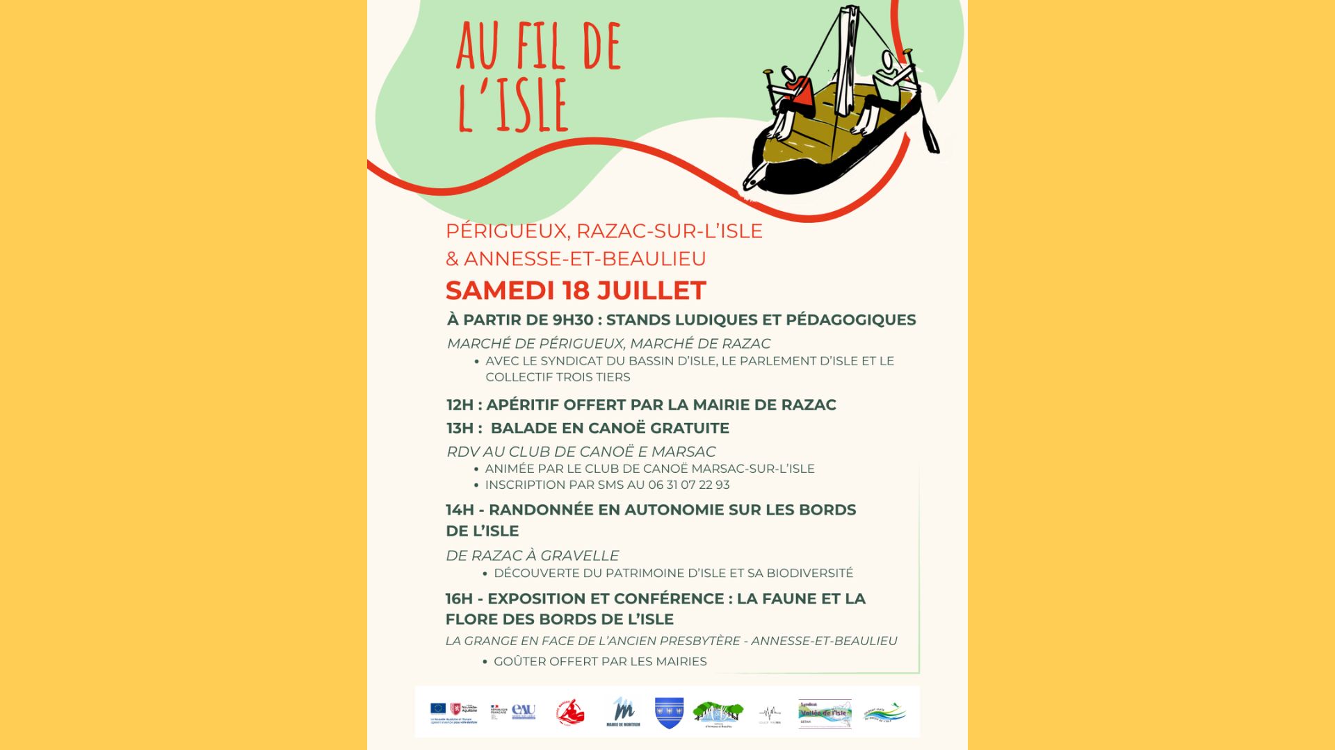 Au Fil de l'Isle | Balade en canoë gratuite
