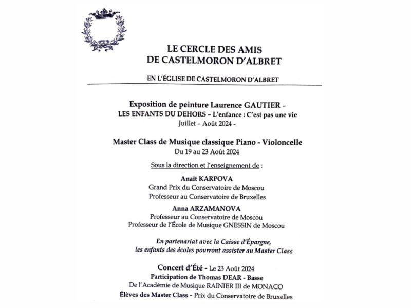 Le cercle des amis de Castelmoron d'Albret : Master class