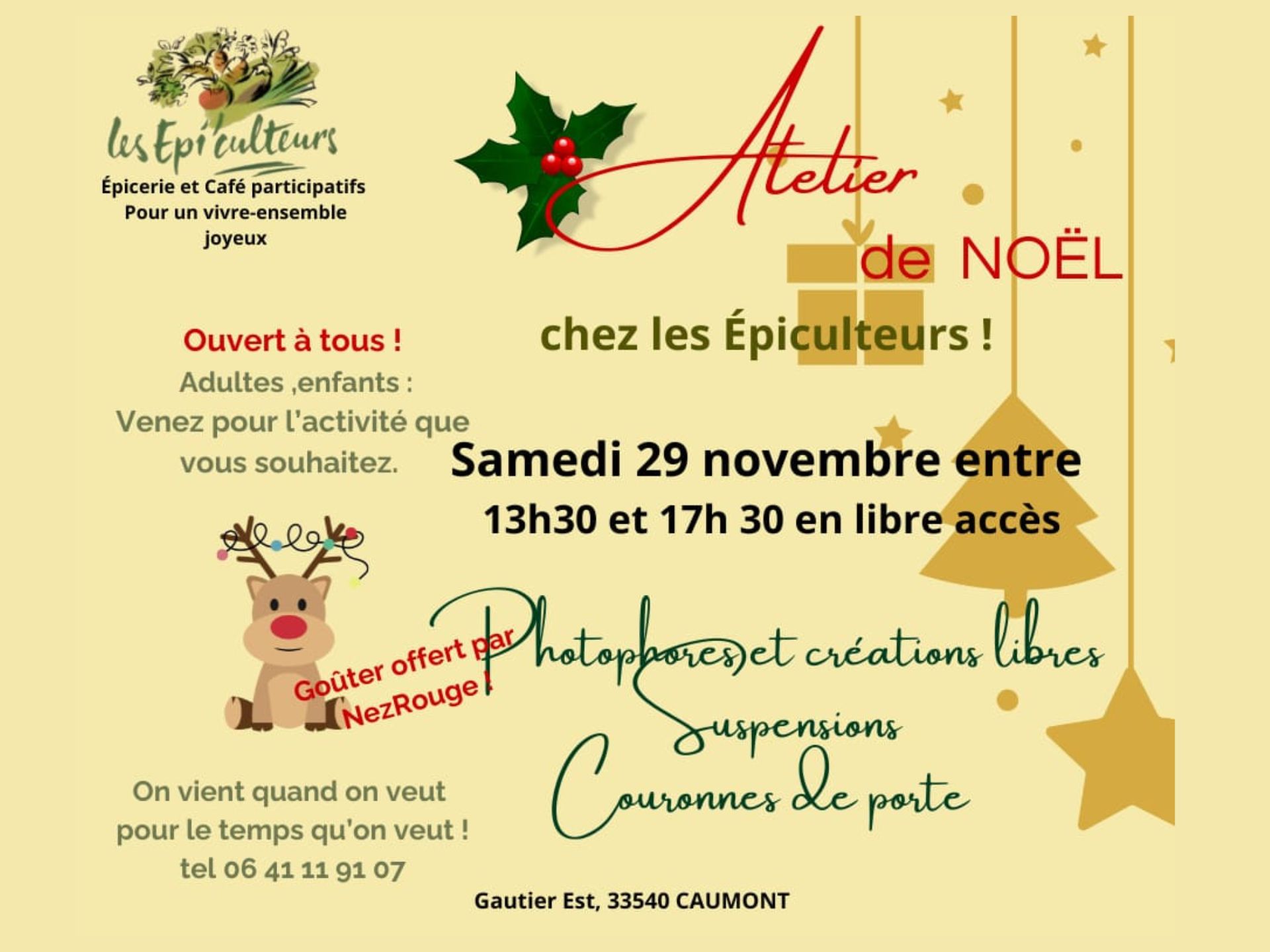 Atelier de Noël chez les Epiculteurs