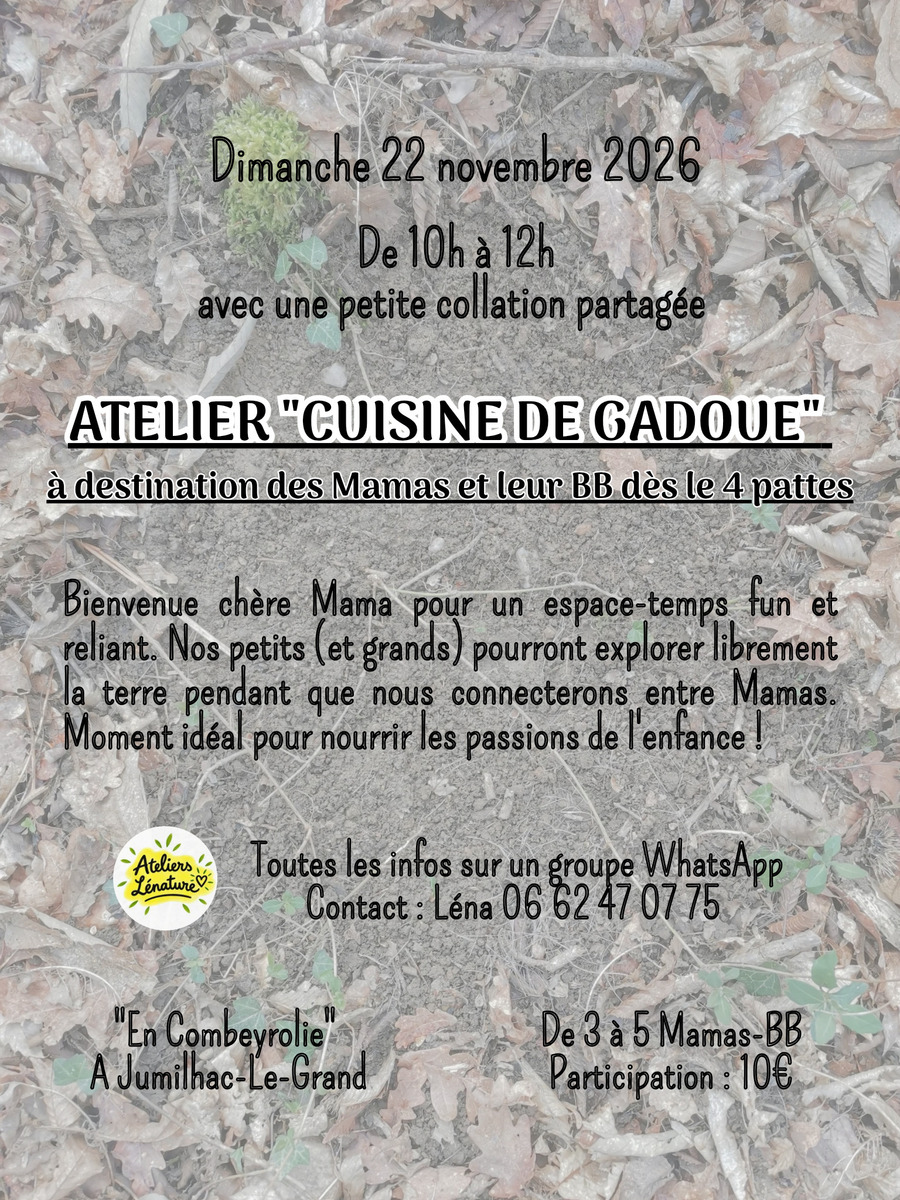 Atelier "cuisine de gadoue"