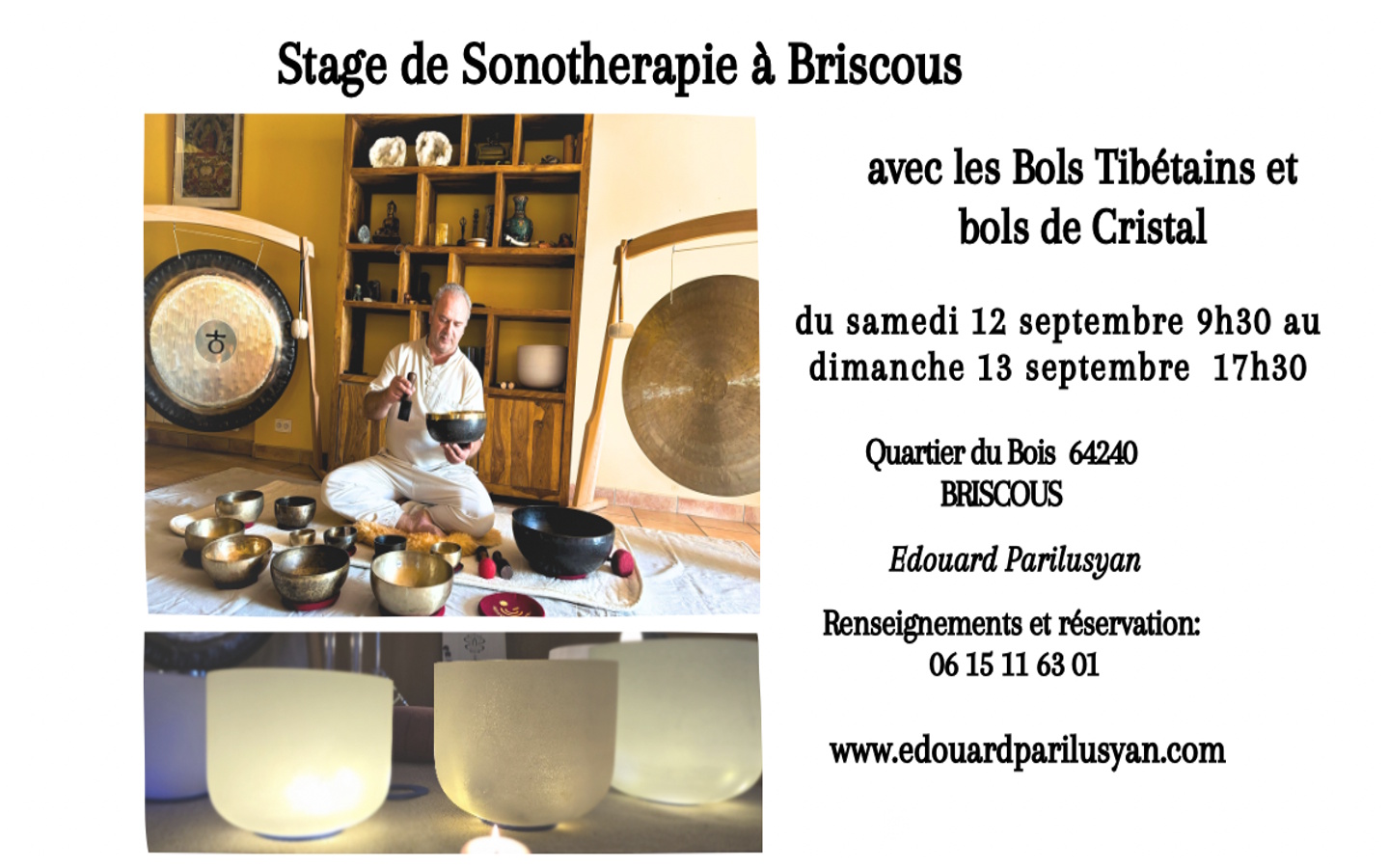 Stage de sonothérapie avec Bols Tibétain et Bo ...