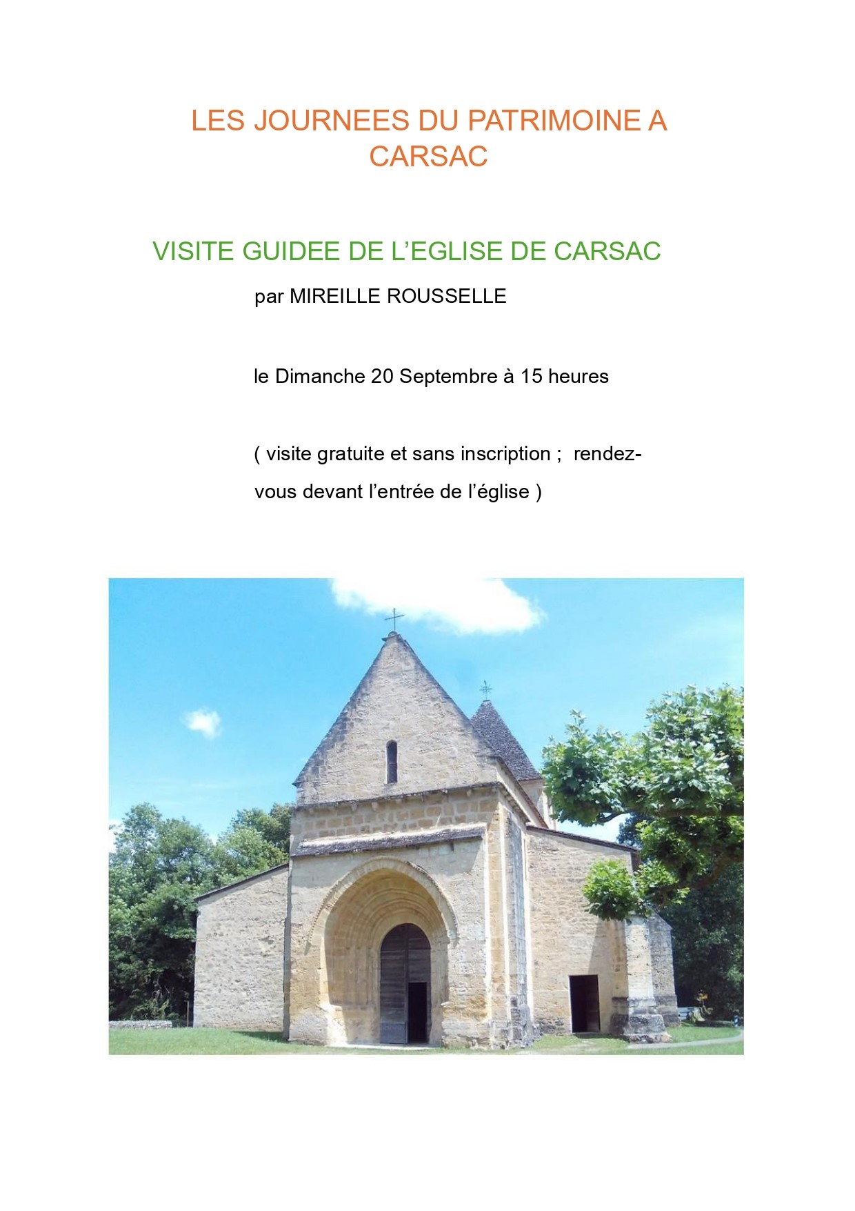 Journées du Patrimoine : visite commentée de l ...
