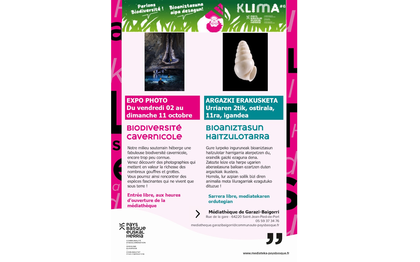 Exposition "Biodiversité Cavernicole"