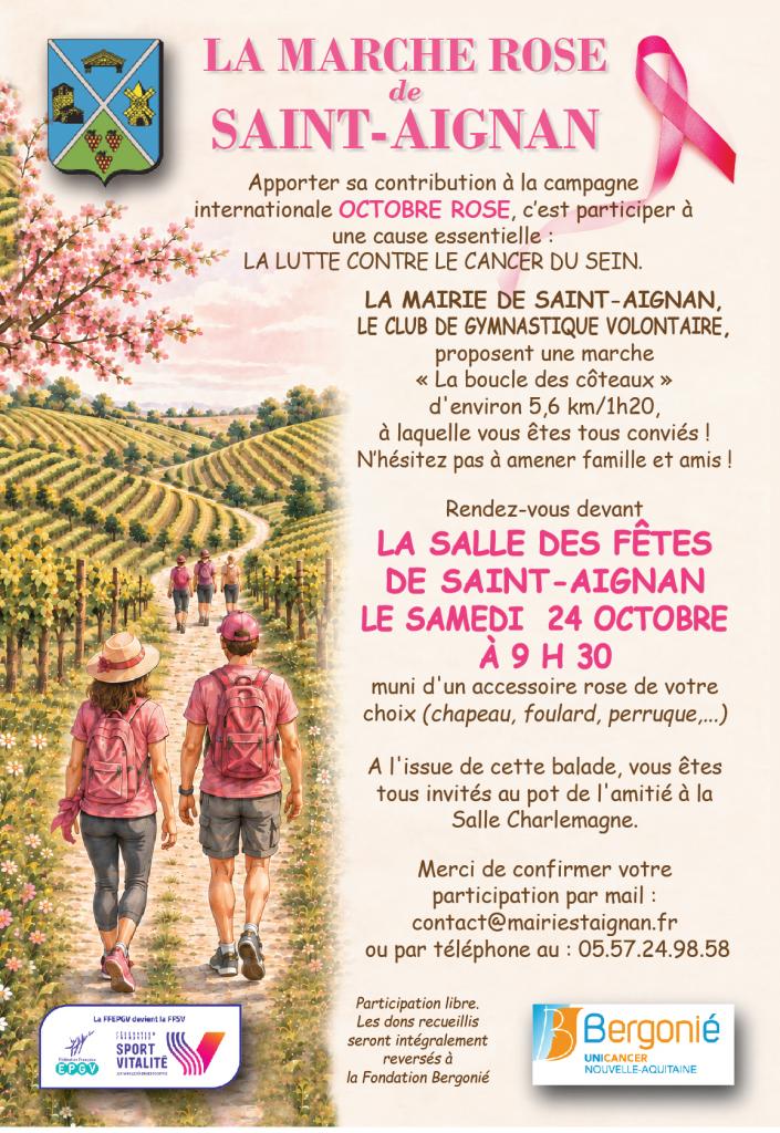 Marche Rose à Saint-Aignan – Randonnée solidaire Octobre Rose 2026