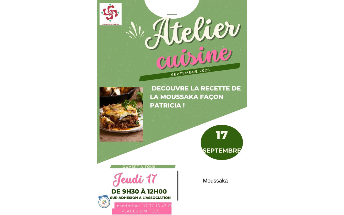 Atelier cuisine : la moussaka