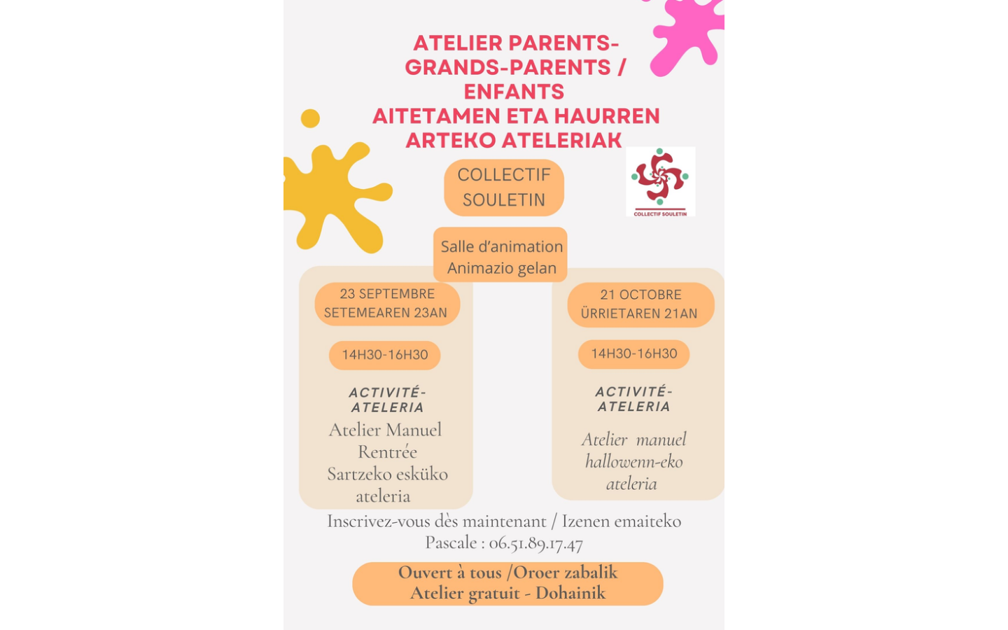Atelier grands-parents-parents-enfants