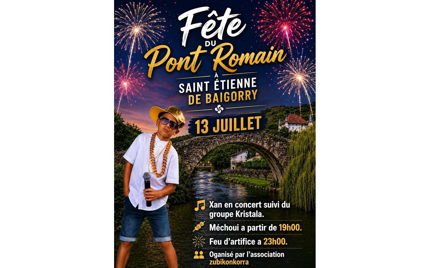 Fêtes du pont romain et feux d'artifice