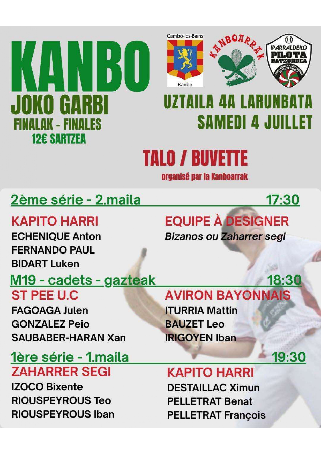 Finales du Championnat Pays basque de Pelote