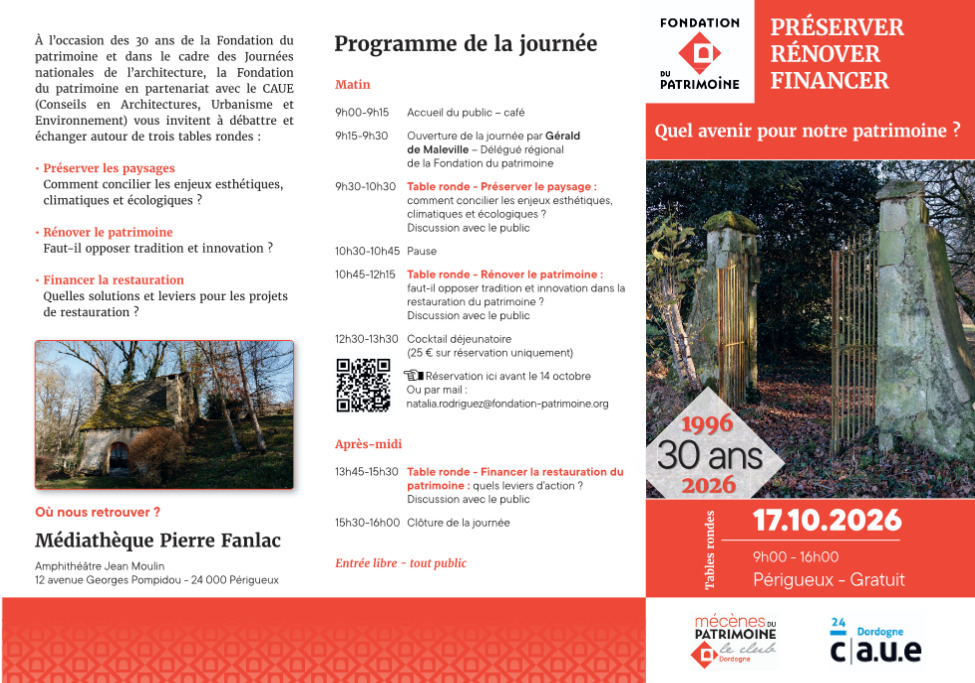 Tables rondes - 30 ans de la Fondation du patrimoine