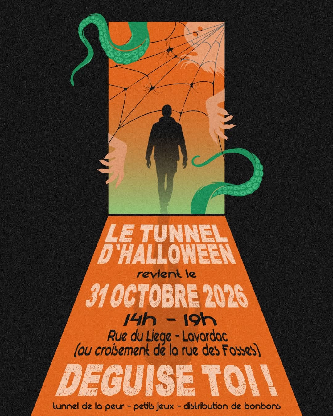 Le tunnel d'Halloween à Lavardac