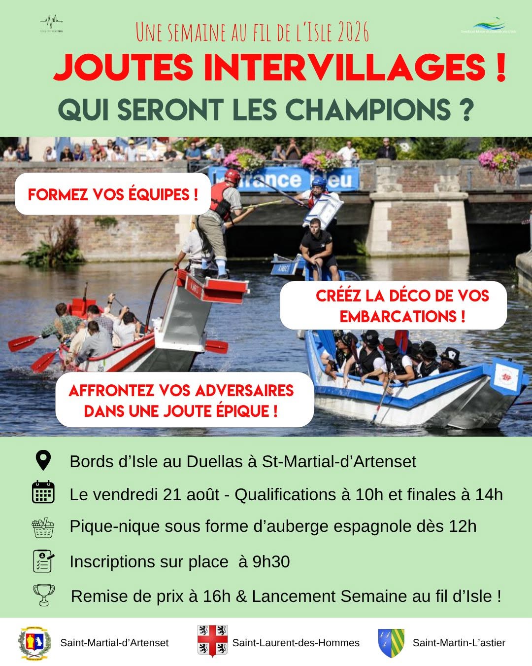 Une semaine au fil de l'Isle - Joutes nautiques