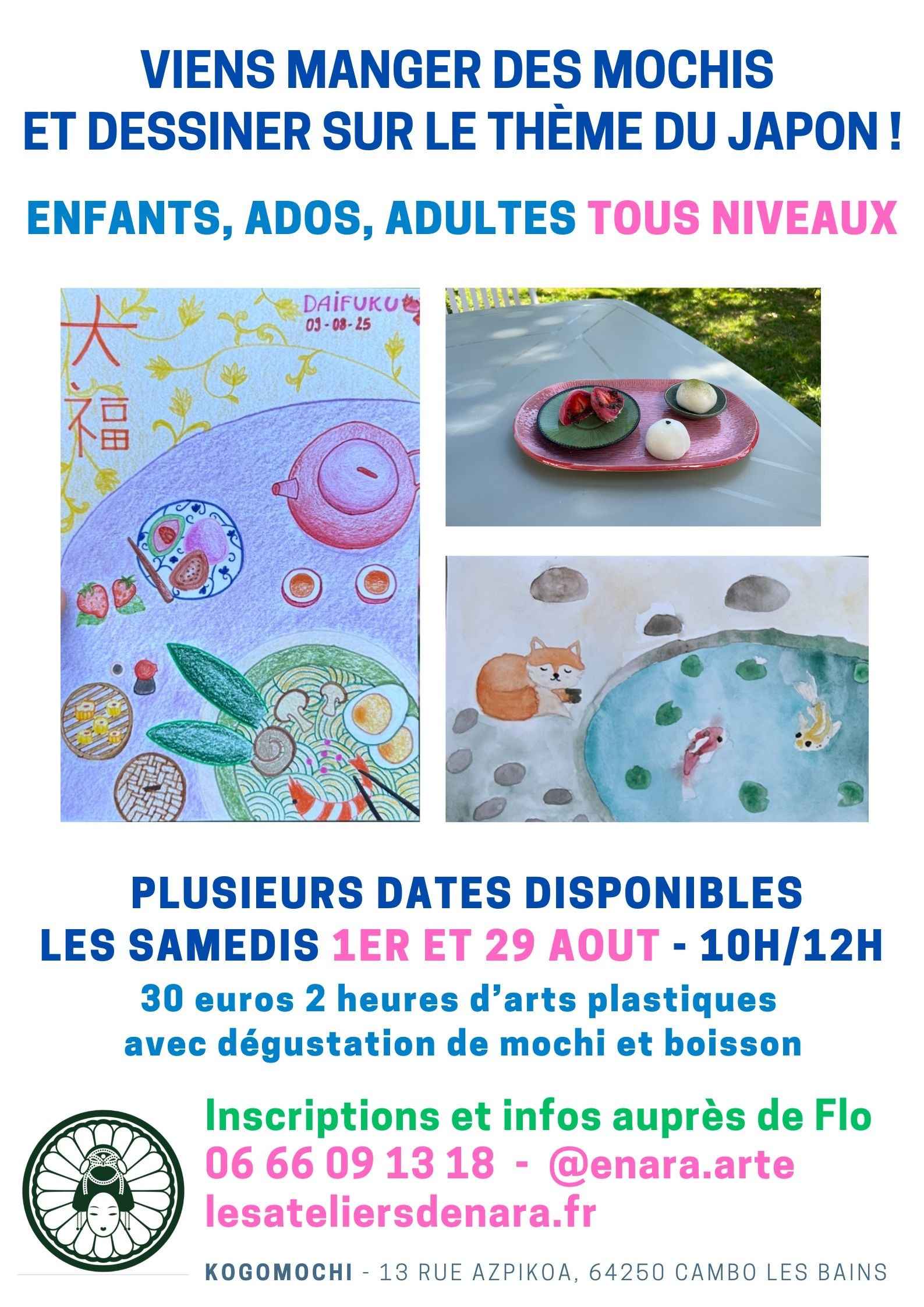 Viens manger des mochis et dessiner sur le thè ...