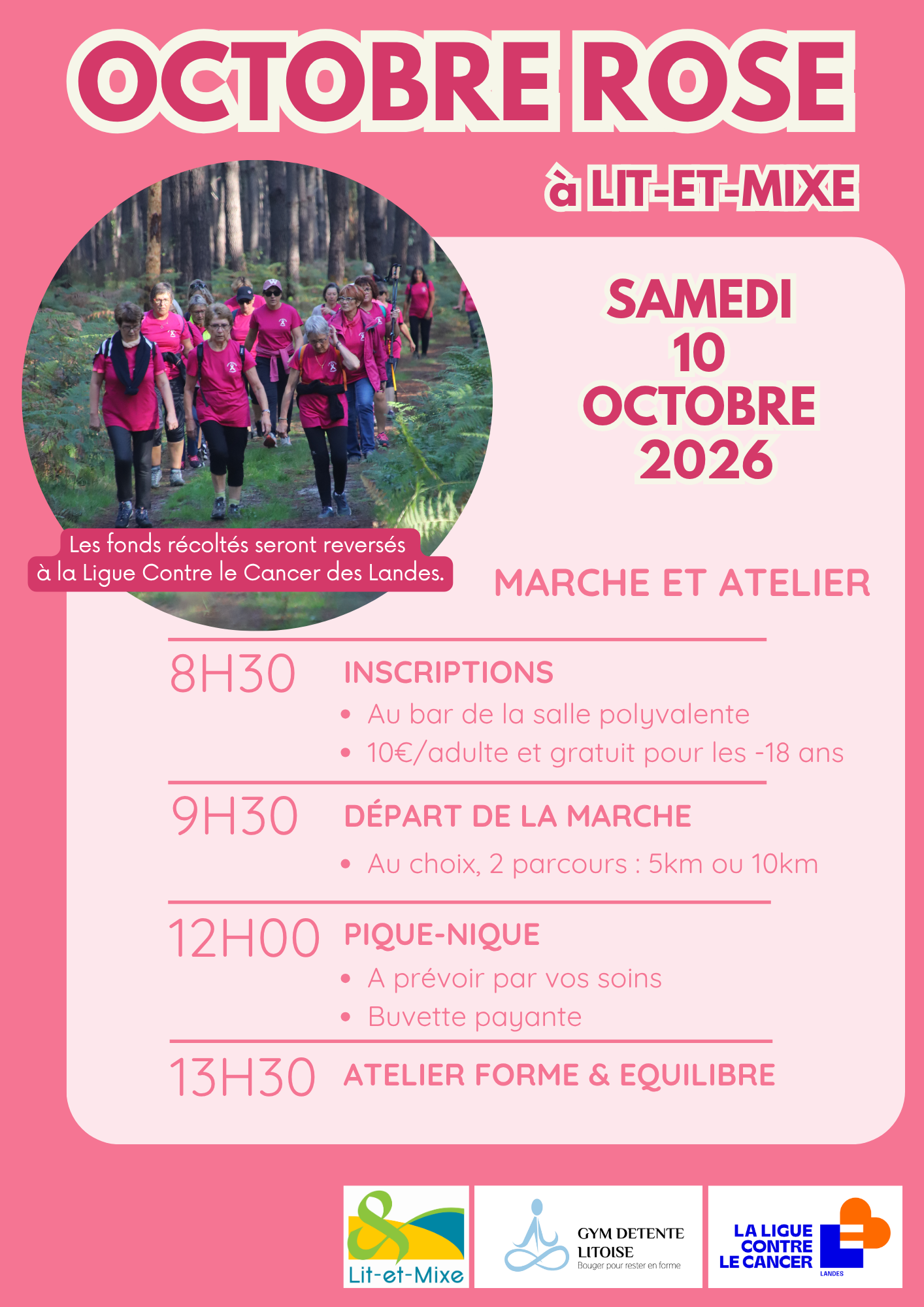 Marche pour octobre rose avec Gym Détente Litoise