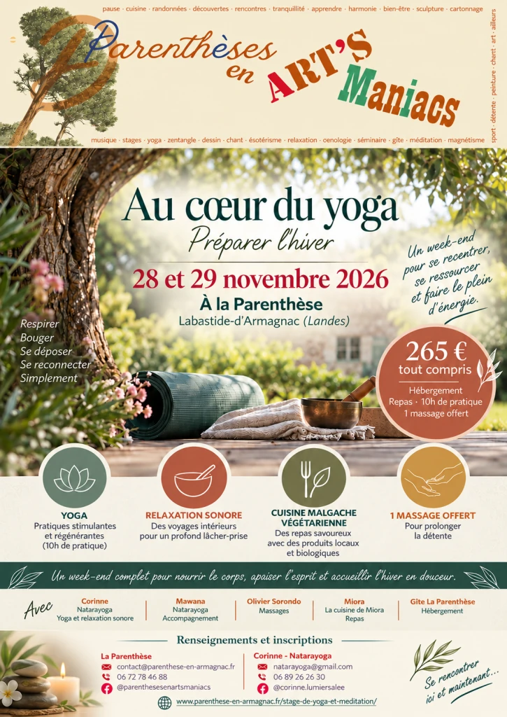 Stage : Au coeur du yoga, préparer l'hiver