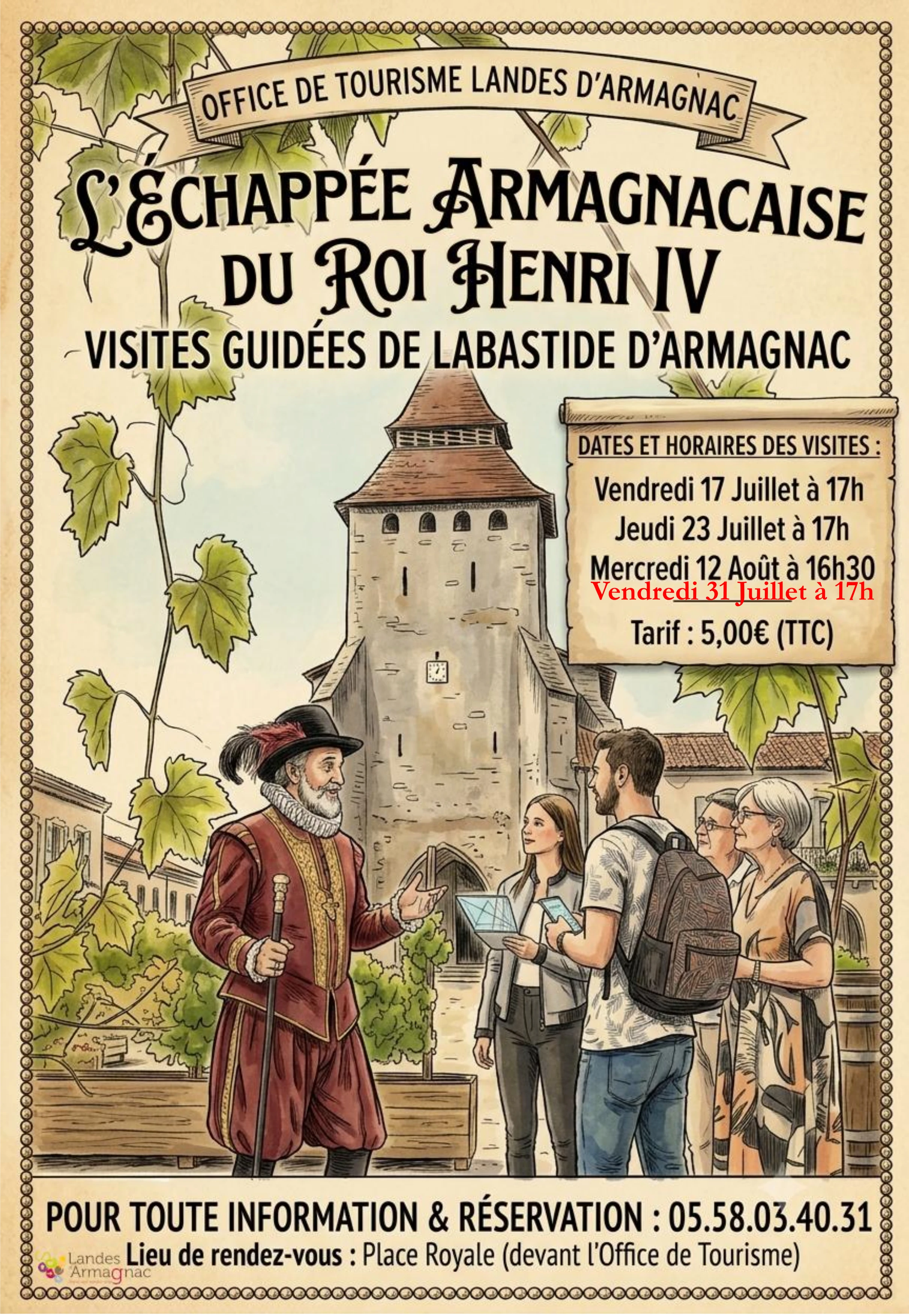 Visite guidée : L'échappée armagnacaise du Roi ...