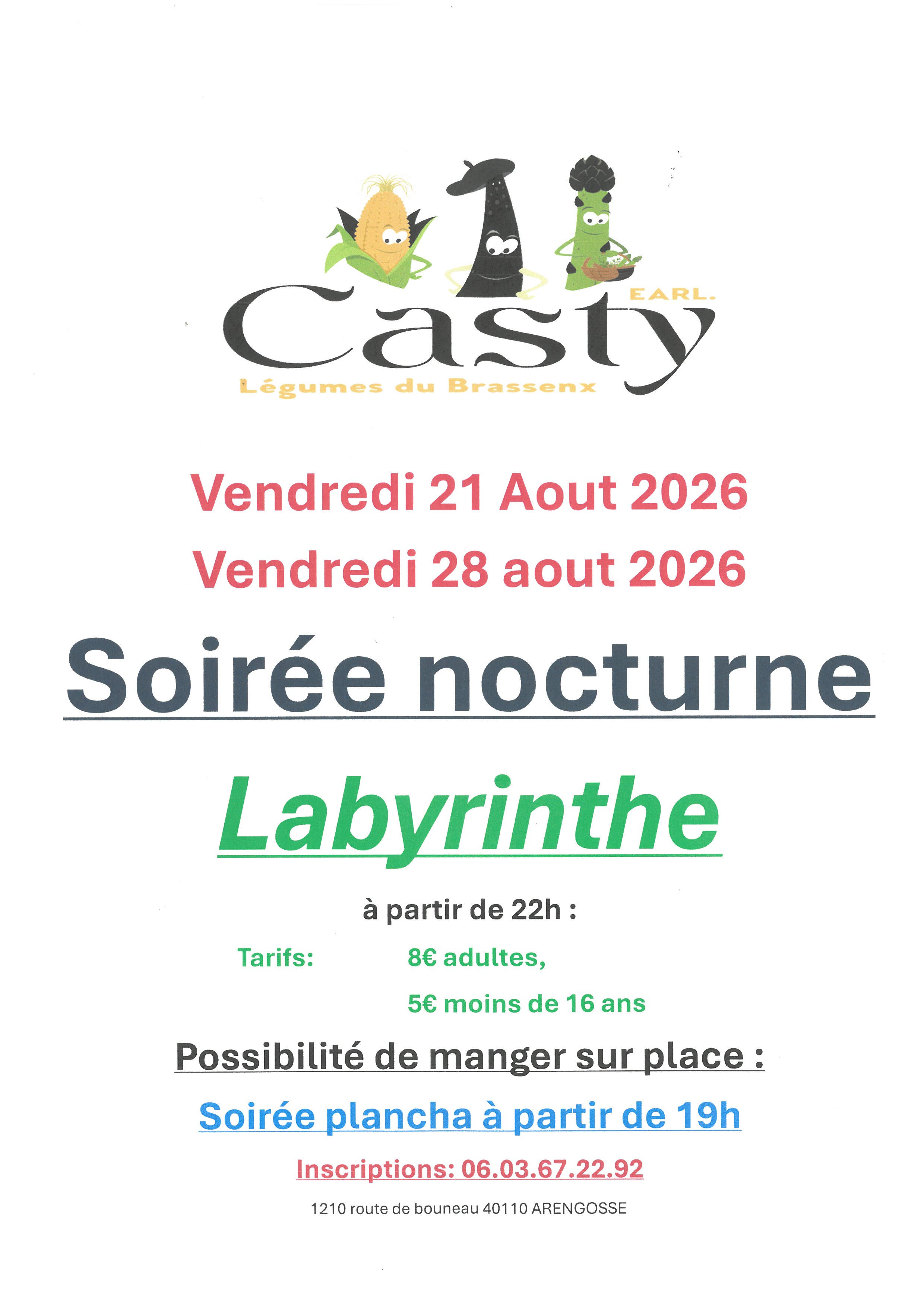 Soirée nocturne Labyrinthe - Earl. Casty