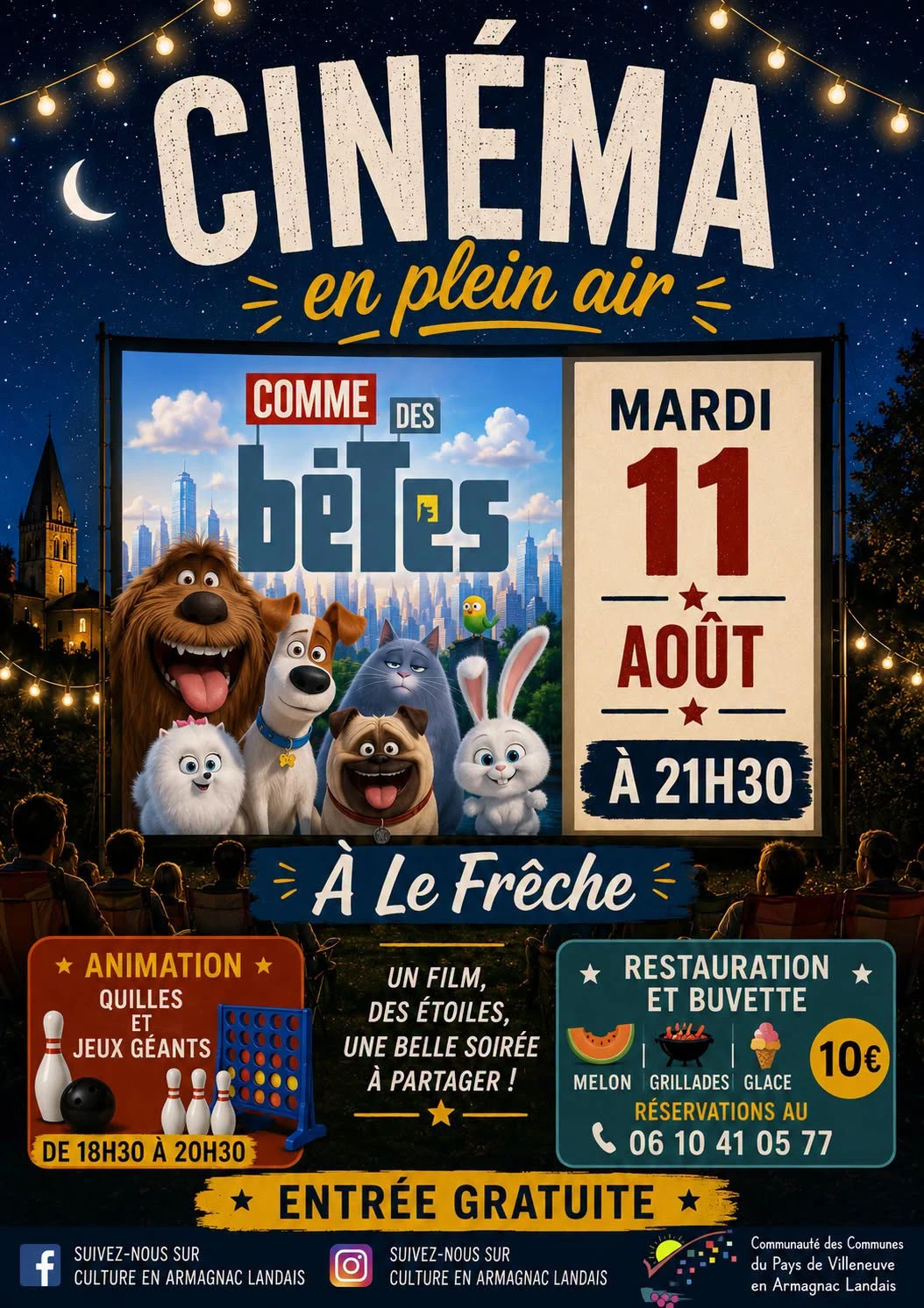 Ciné plein air : Comme des bêtes