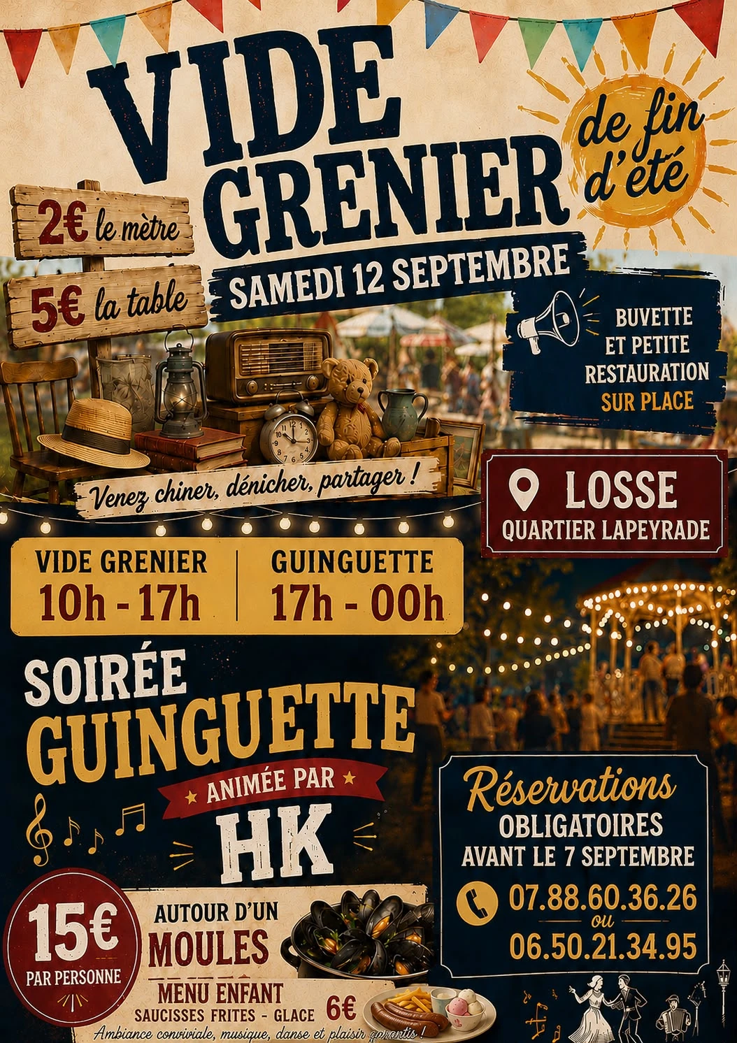 Vide grenier de fin d'été & Soirée guinguette
