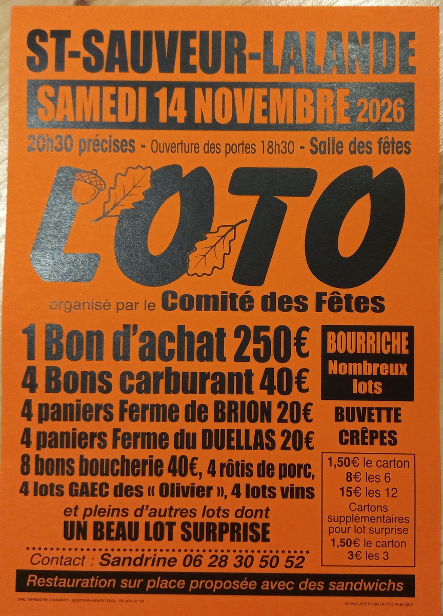 Loto du Comité des Fêtes