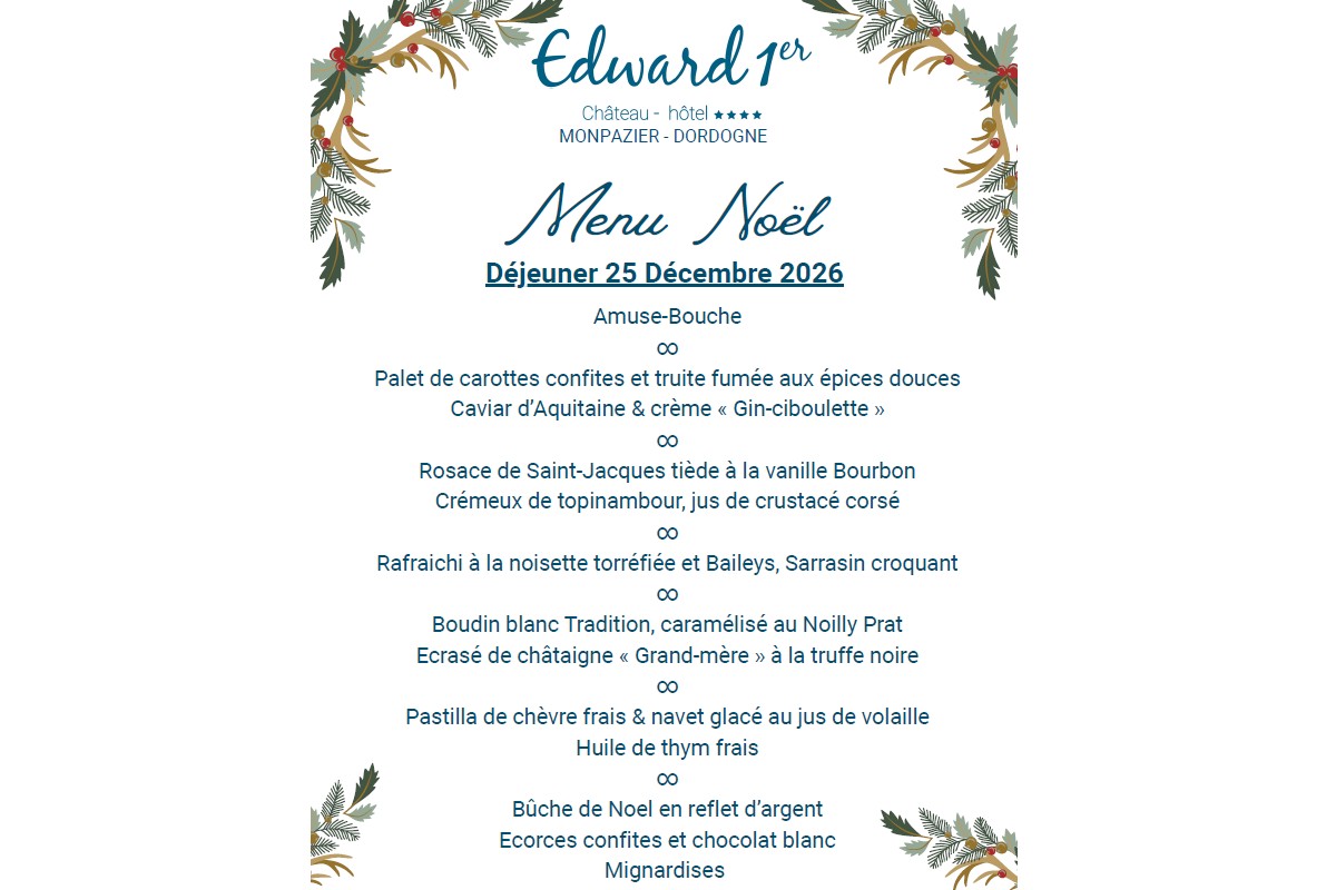 Réveillon de Noël | Restaurant Edward 1er 